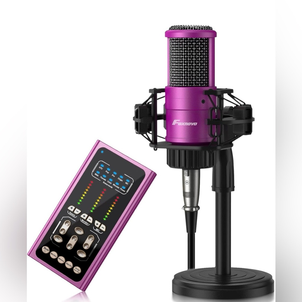 Foxnovo SOUND CARD AND MICROPHONE SET ( can use for streaming, podcasts etc. )